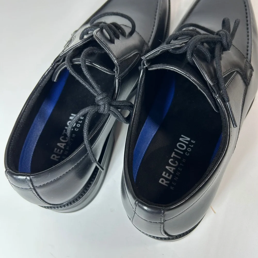 Kenneth Cole Reaction Mens Mike Black Square Toe Lace Up Dress Shoes 8M